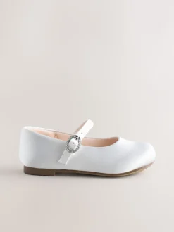 White Standard Fit (F) Flower Girl Occasion Mary Jane Shoes