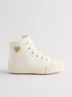 White Standard Fit (F) High Top Trainers