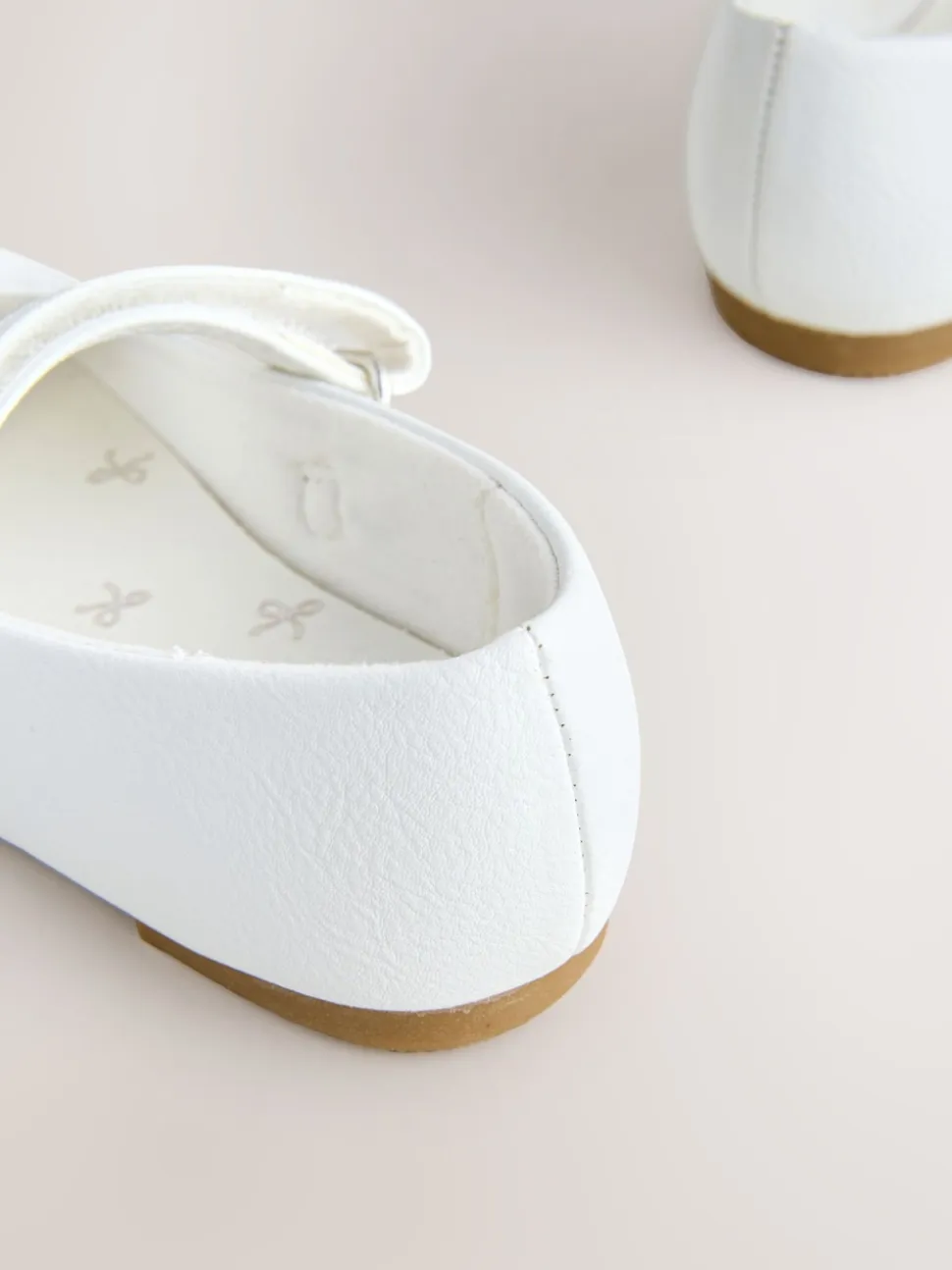 White Standard Fit (F) Mary Jane Touch Fastening Occasion Shoes