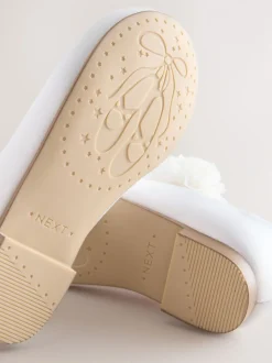 White Standard Fit (F) Satin Flower Girl Occasion Mary Jane Shoes