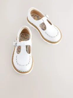 White Standard Fit (F) T-Bar Shoes