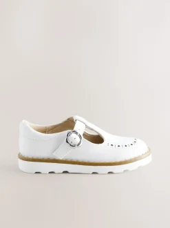 White Standard Fit (F) T-Bar Shoes