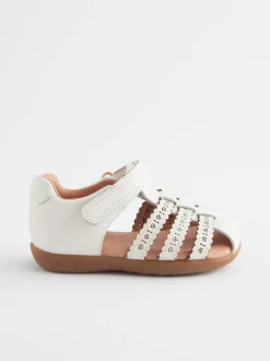 White Wide Fit (G) First Walker Fisherman Shoes