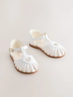 White Wide Fit (G) Fisherman Heart Occasion Sandals