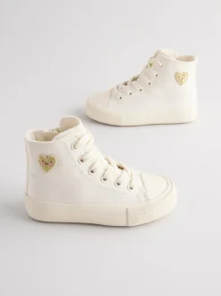 White Wide Fit (G) High Top Trainers