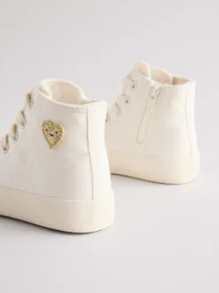 White Wide Fit (G) High Top Trainers