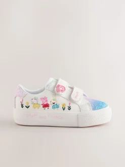 White Wide Fit (G) Peppa Pig Chunky Trainers with Touch Fastening