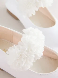 White Wide Fit (G) Satin Flower Girl Occasion Mary Jane Shoes