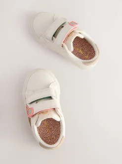 White Wide Fit (G) Touch Fasten Trainers