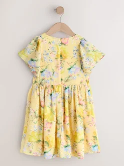 Yellow Floral Embellished Occasion Dress (3-16yrs)