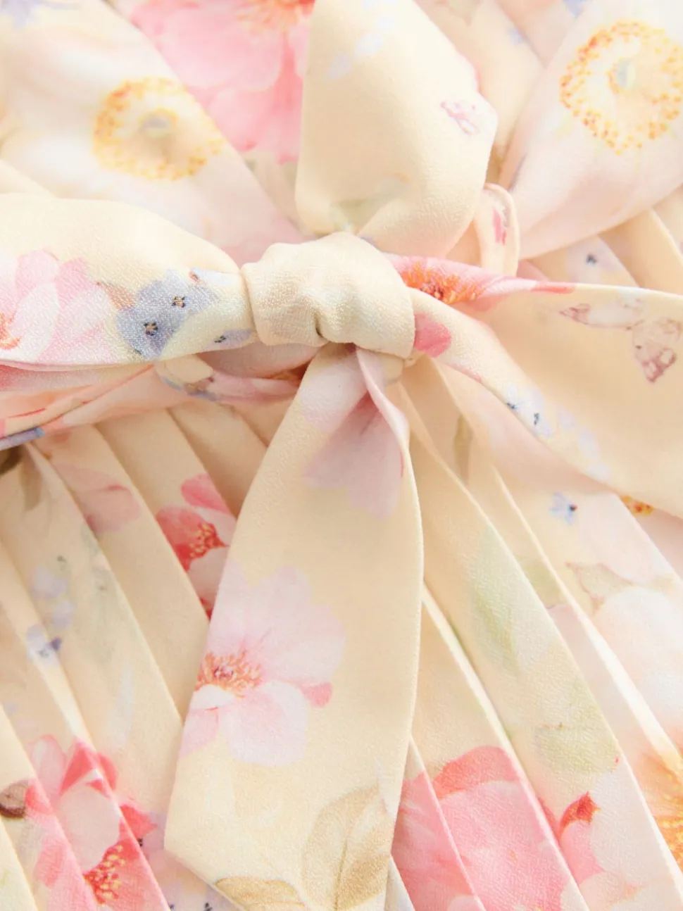 Yellow Floral Short Sleeve Pleated Ruffle Jumpsuit (3-16yrs)