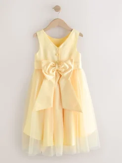 Yellow Flower Girl Bow Dress (3-12yrs)