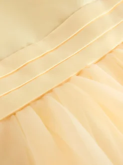 Yellow Flower Girl Bow Dress (3-12yrs)