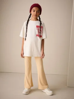 Yellow Fold Over Flare Leggings (3-16yrs)