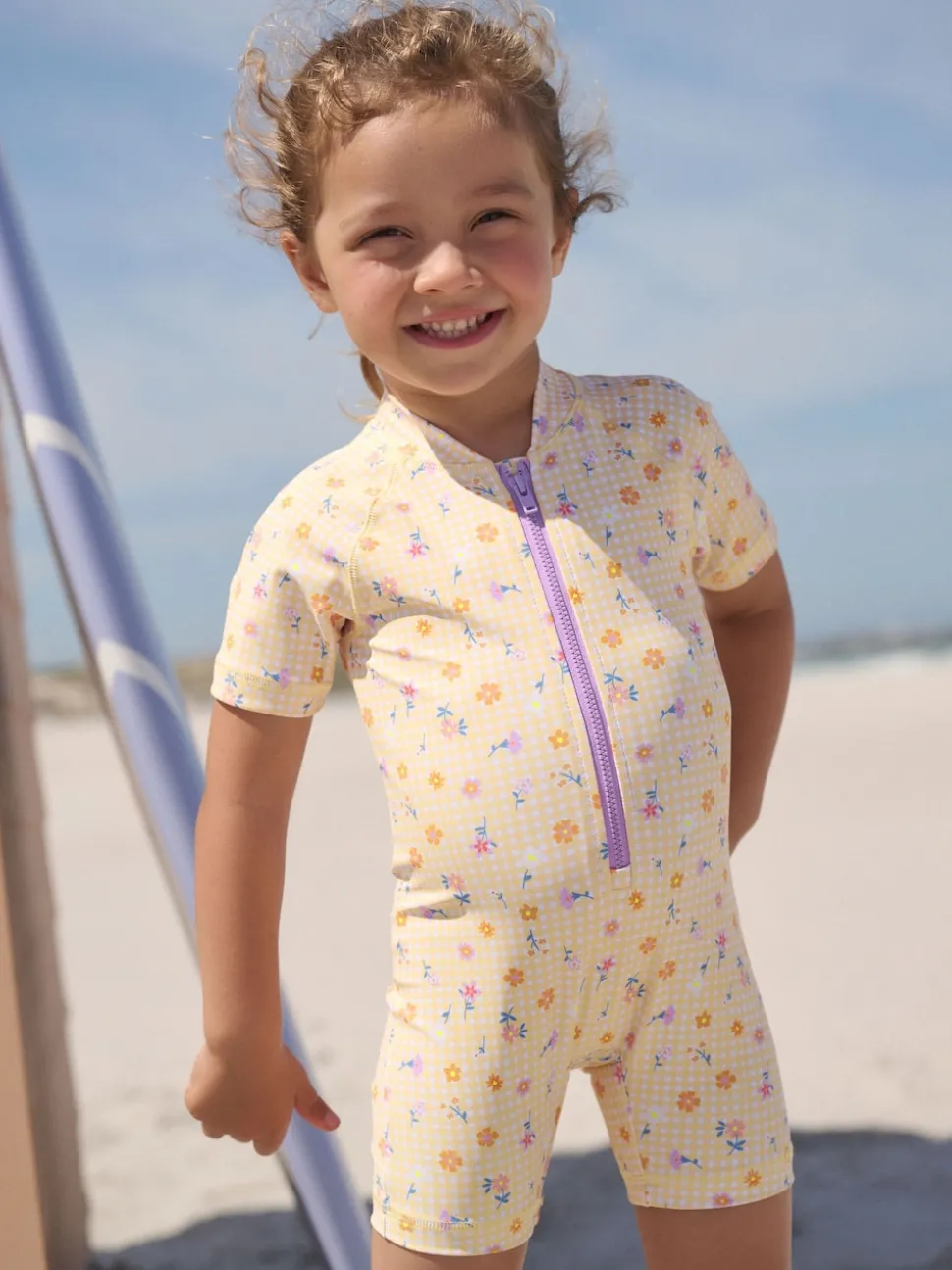 Yellow Gingham Ditsy Sunsafe Swimsuit (3mths-10yrs)