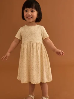 Yellow Ribbed Jersey Dress (3mths-7yrs)