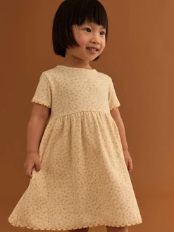 Yellow Ribbed Jersey Dress (3mths-7yrs)