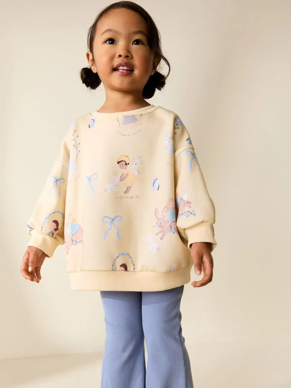 Yellow/Blue Fairy Sweatshirt & Flare Leggings Set (3mths-7yrs)